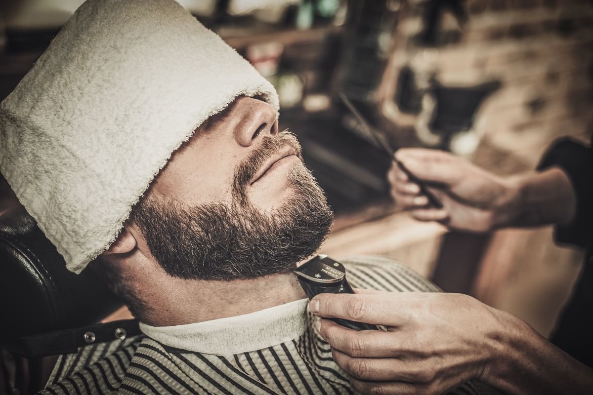 Barber working
